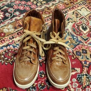 Bed Stu Brown (caffe latte) Leather High-Top Sneakers